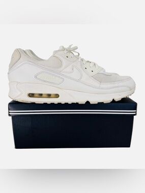 NIKE AIR MAX 90 TRIPLE WHITE MENS RUNNING SHOES SNEAKERS CN8490-100 (SIZE 13)